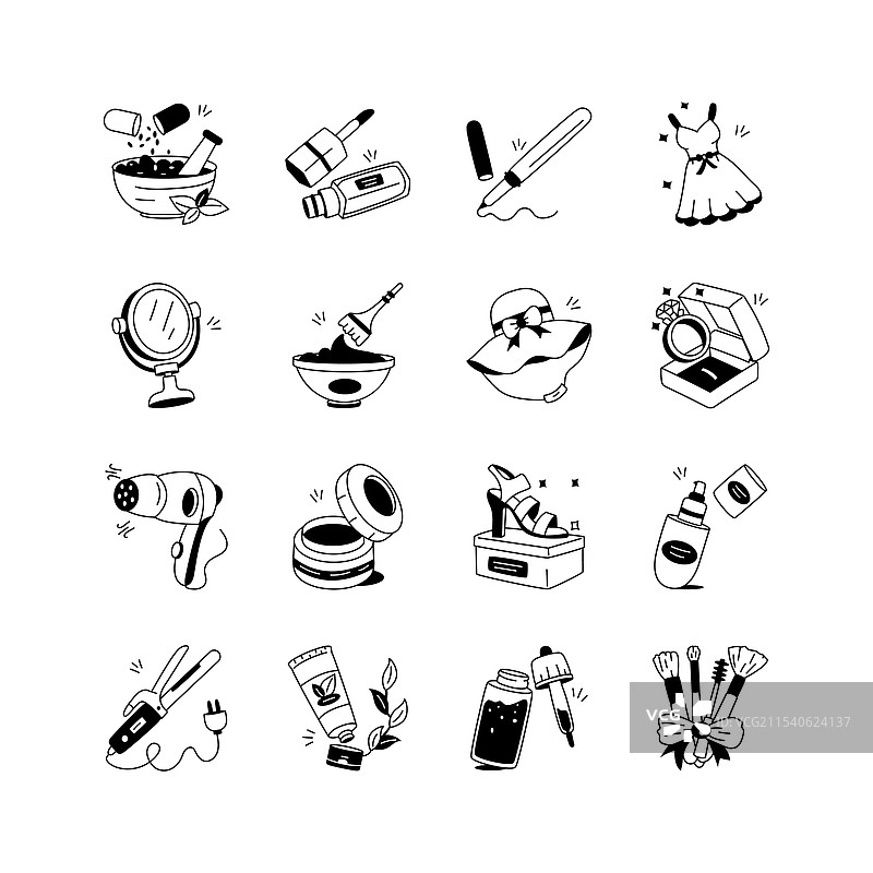 一组充满活力的美容产品图片素材