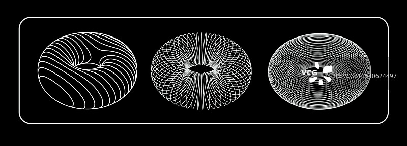 3D虫洞效果的弯曲线条在白色背景上图片素材