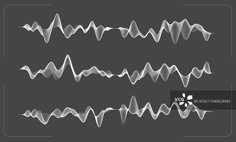 黑色背景上的单色波形图片素材