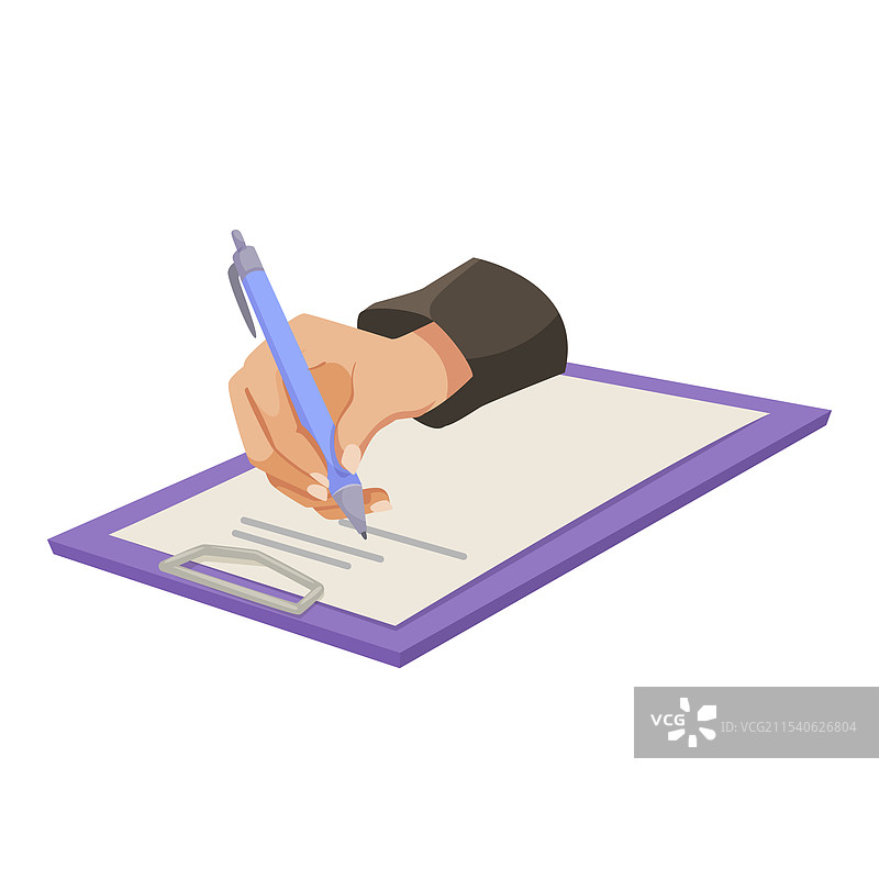 简单风格的夹板上用笔书写图片素材