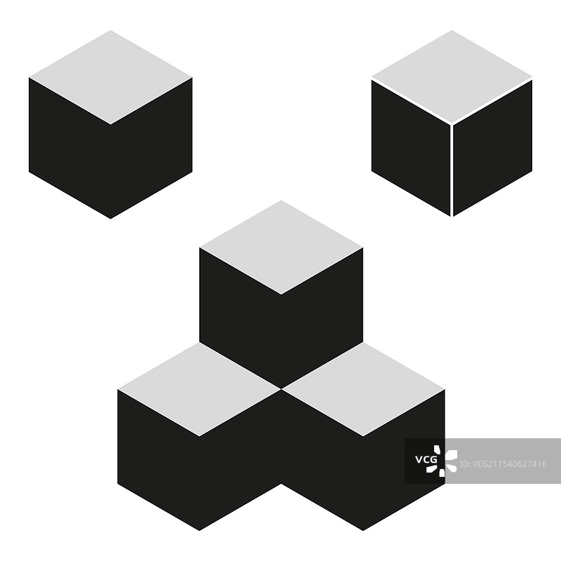 等距立方体图案几何3D形状现代图片素材