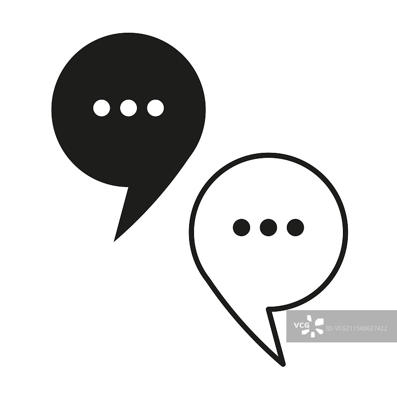 简单的交流符号气泡图标图片素材