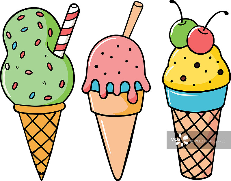 一组美味的冰淇淋图片素材