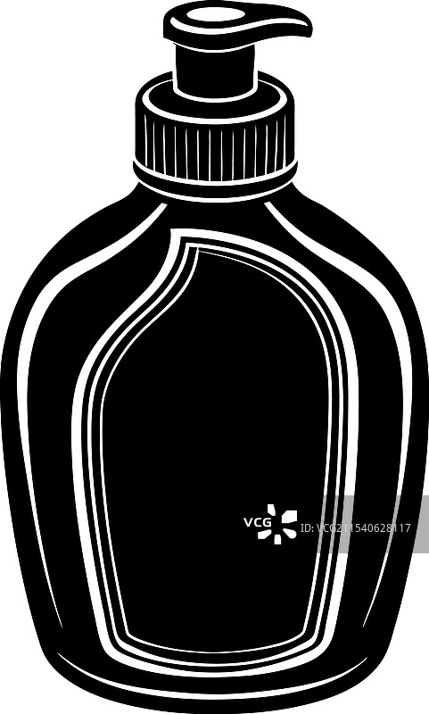 平面手洗瓶的剪影图片素材