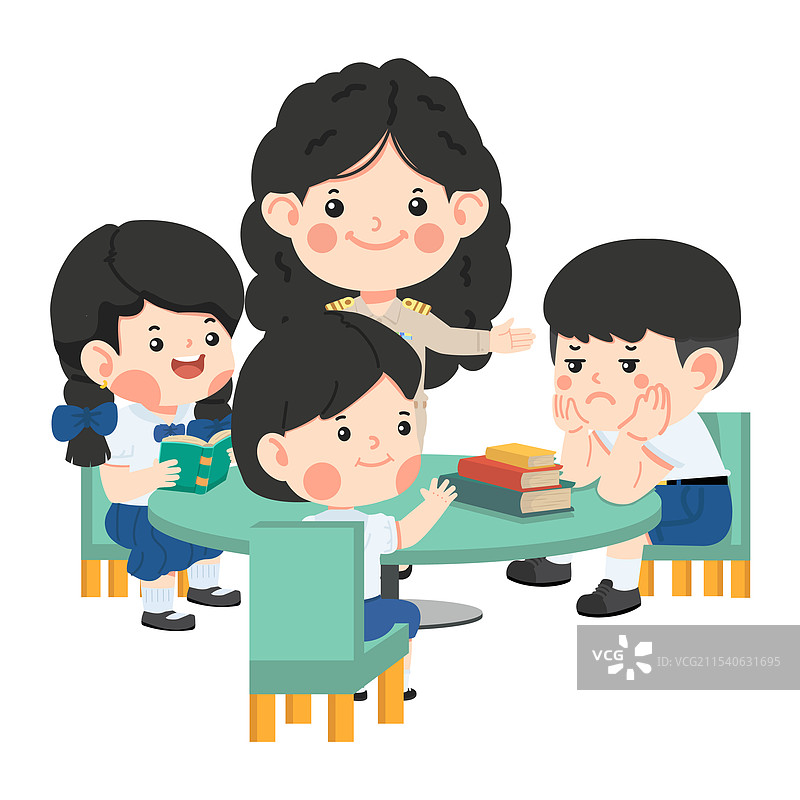 一群快乐的孩子手牵手微笑图片素材