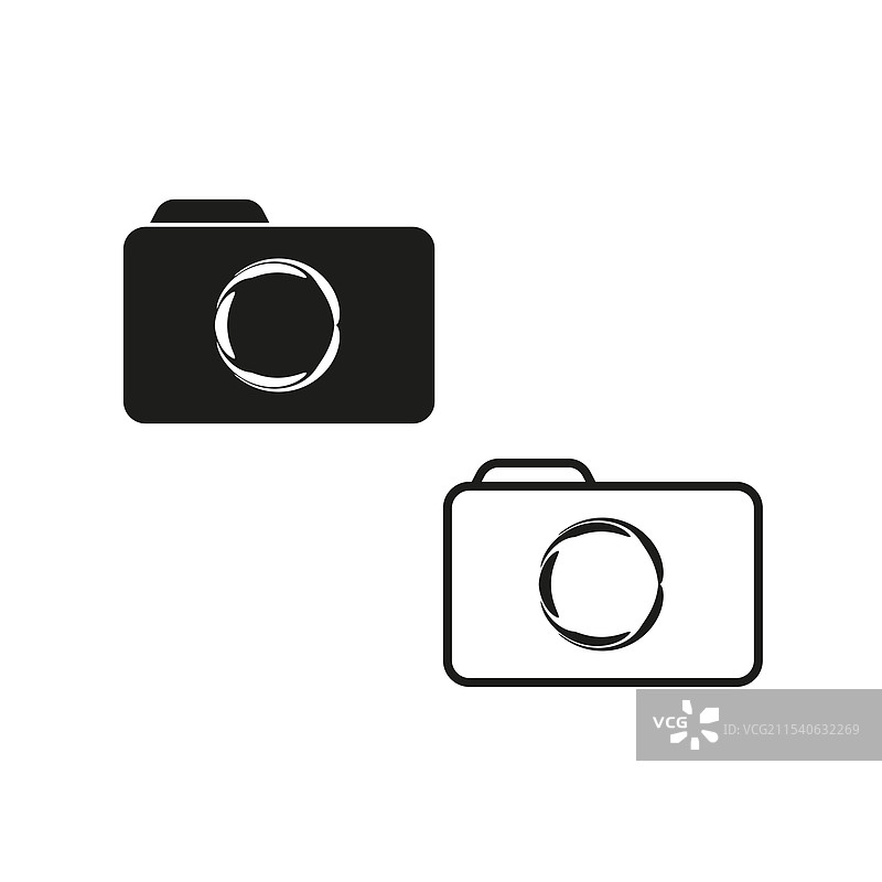相机图标集摄影符号黑色和图片素材