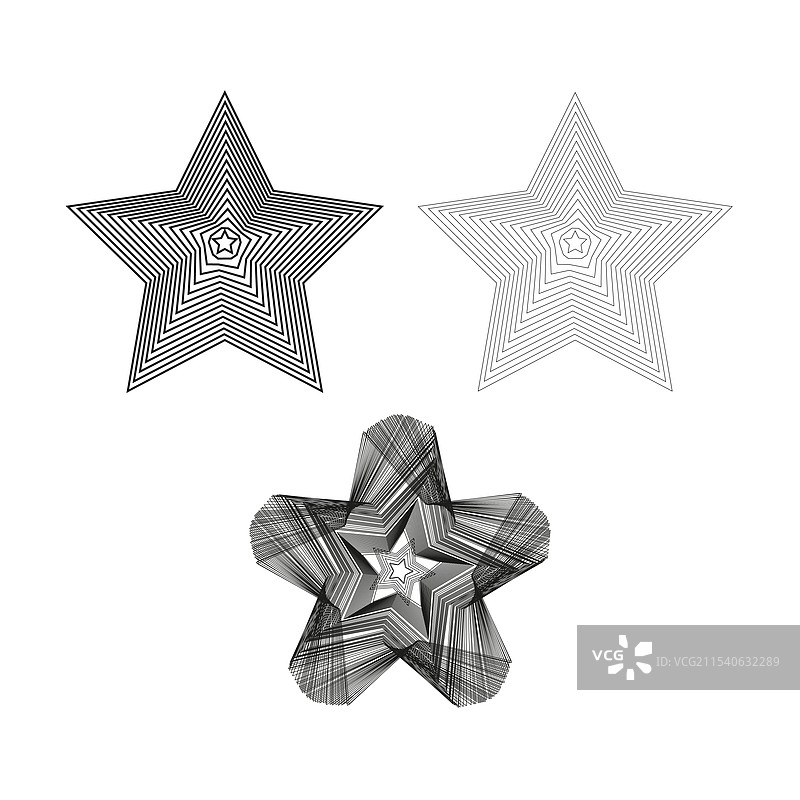 几何星形分层星线抽象星星图片素材