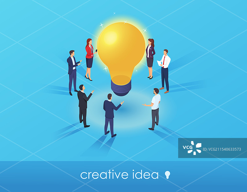 商业团队在附近讨论创意想法图片素材