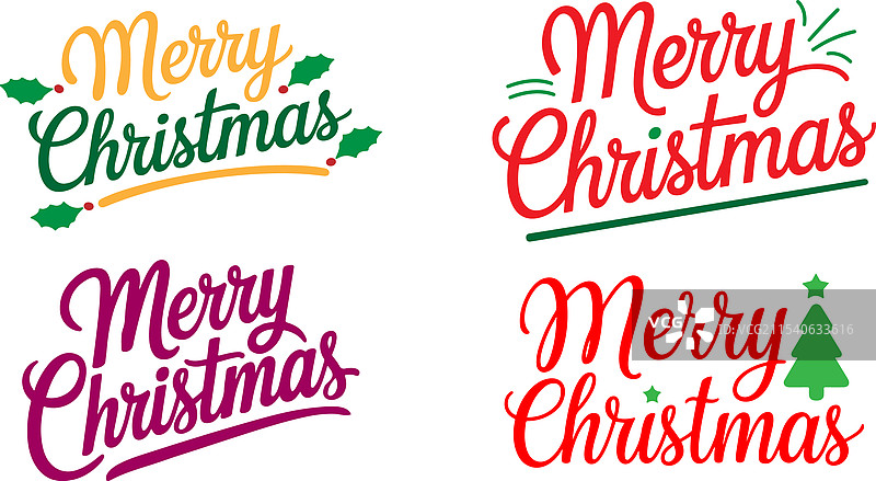 圣诞快乐排版艺术剪影图片素材
