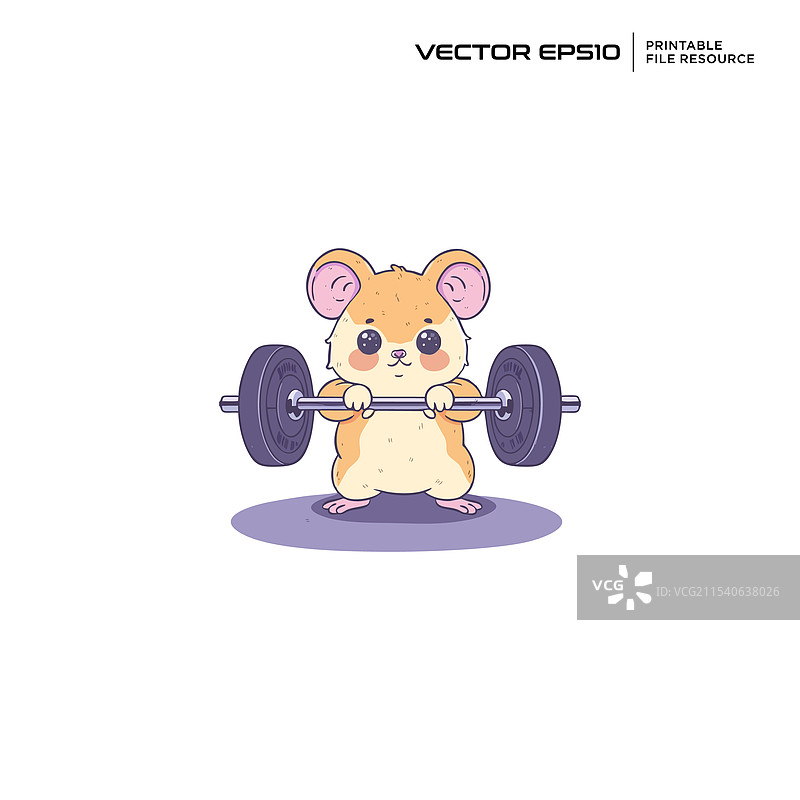 可爱的老鼠健身角色吉祥物标志图片素材