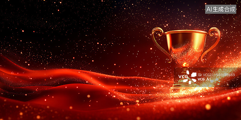 【AI数字艺术】奖杯，辉煌成绩，表彰大会图片素材