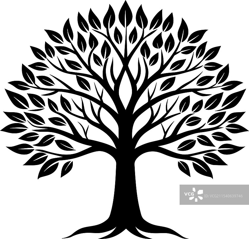 极简主义黑色树木剪影图片素材