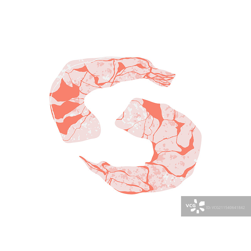 剥皮虾卡通生虾肉海鲜图片素材