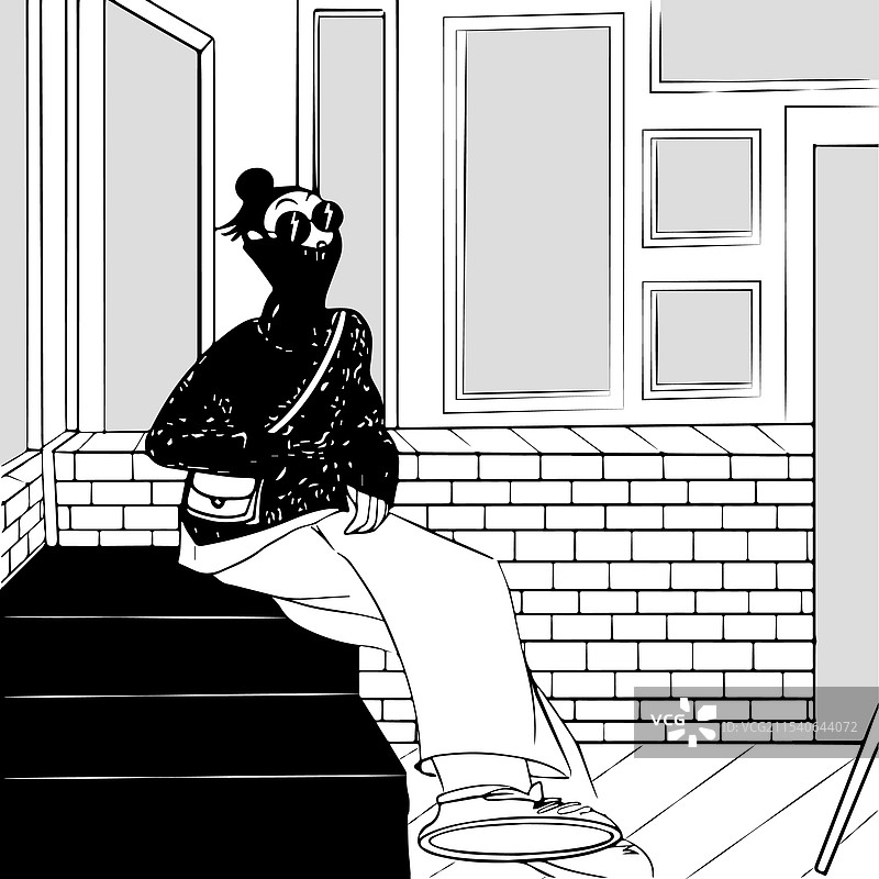 现代女孩的抽象形象图片素材