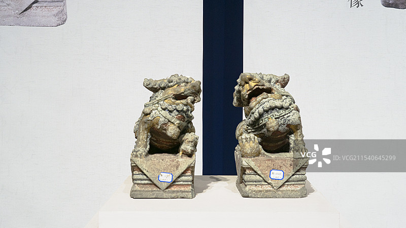 石狮 清代 都江堰博物馆图片素材