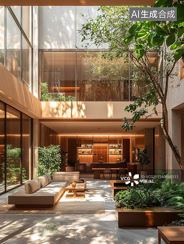 【AI数字艺术】阳光洒满房间的舒适角落图片素材