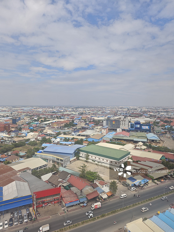 柬埔寨郊区俯瞰视角图片素材