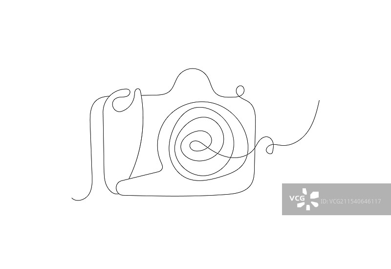 连续一线相机绘图摄影图片素材