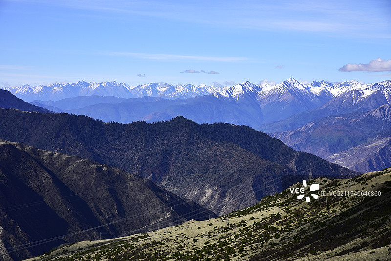 川藏线业拉山雪山自然风光图片素材