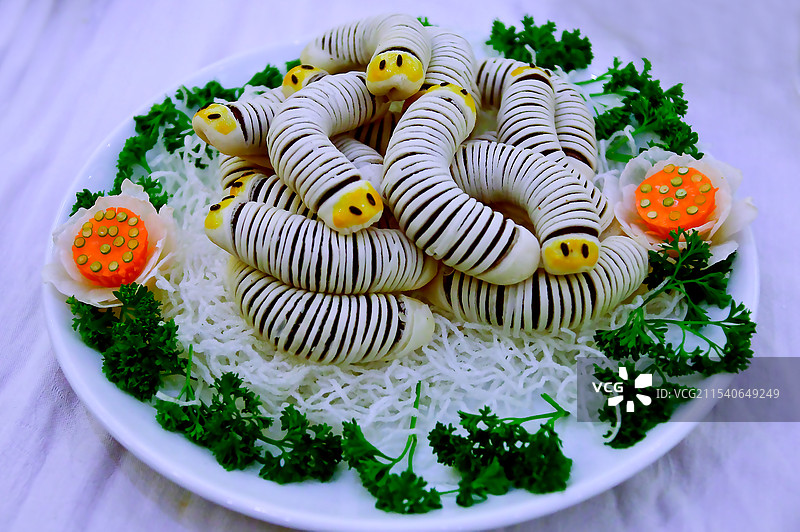 美食 面食 甜点 毛毛虫 豆沙包图片素材