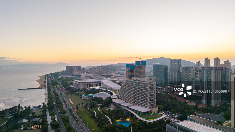 厦门市思明区国际会展中心夜景图片素材