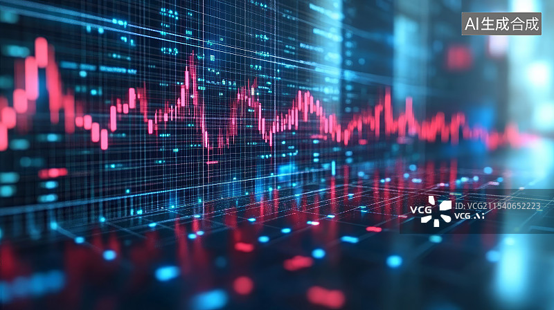 【AI数字艺术】股市股票市场交易K线图图片素材