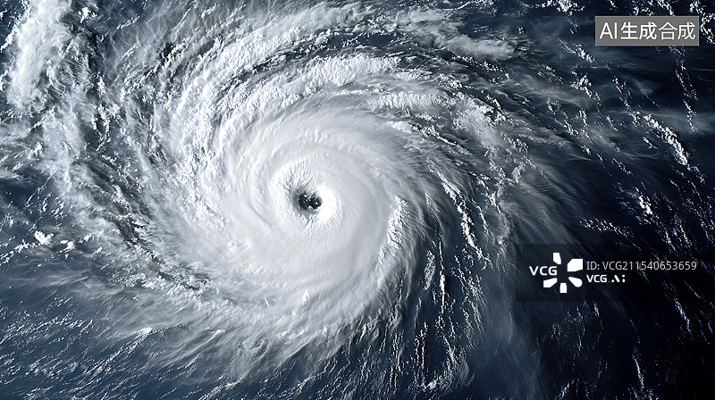 【AI数字艺术】地球上的台风飓风天气图片素材