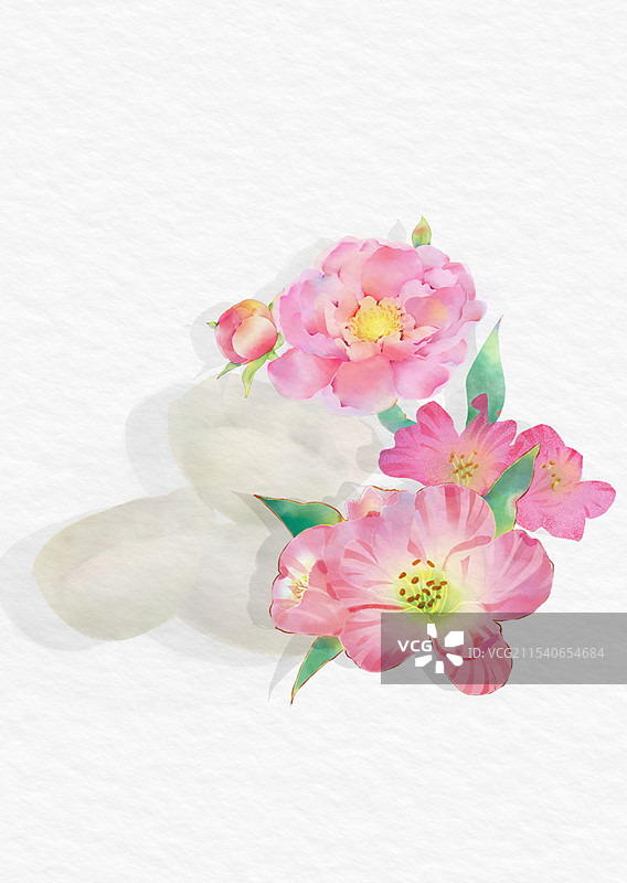 创意美食中国节气鲜花水饺混沌团圆饭的特写镜头插画图片素材