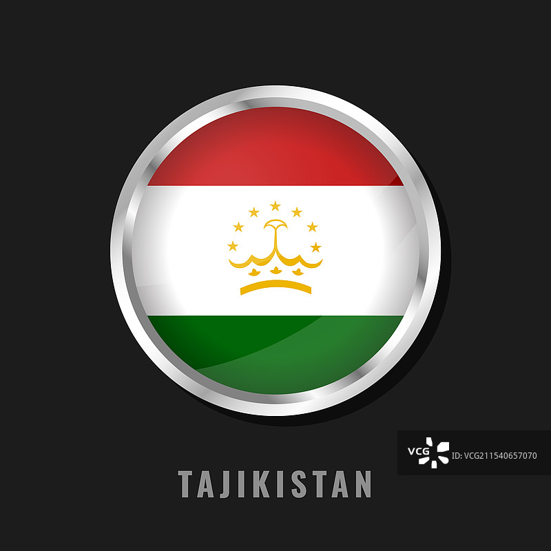 塔吉克斯坦圆形框架国旗图片素材