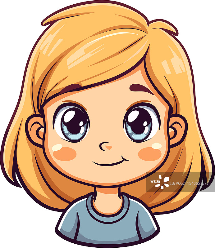 金发碧眼的卡通女孩图片素材