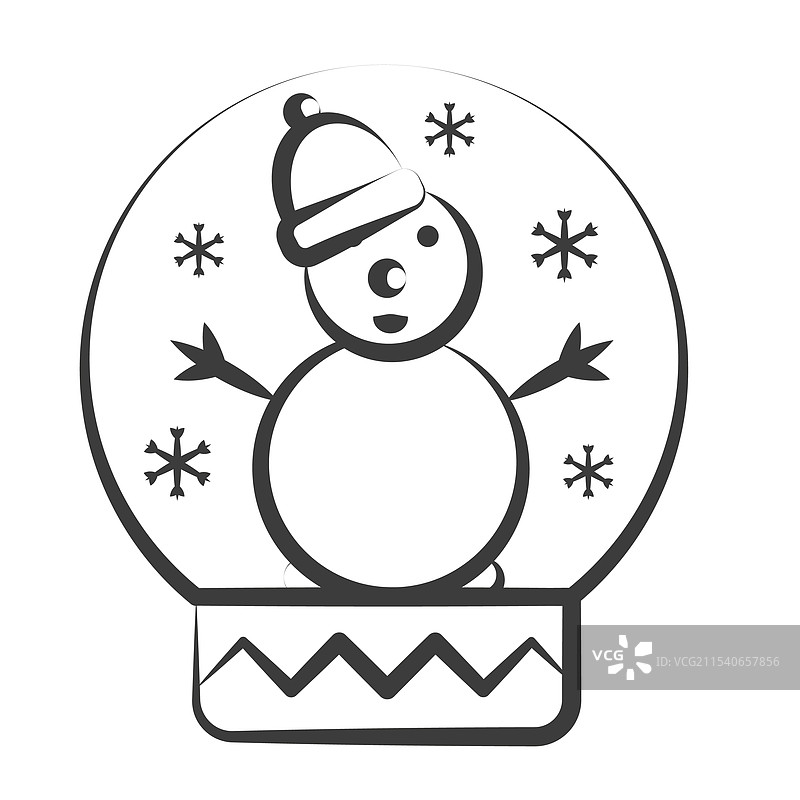 圣诞雪人球中的雪人画作图片素材