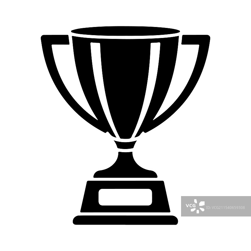 冠军奖杯剪影图标图片素材
