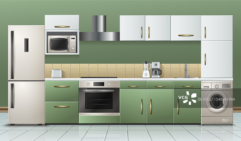 逼真的厨房家用电器图片素材
