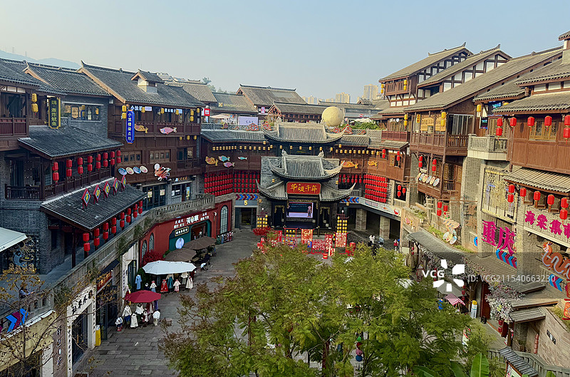 磁器口古镇后街建筑群图片素材