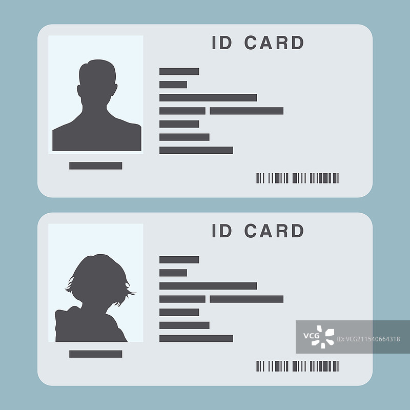 带有条形码的身份证图片素材
