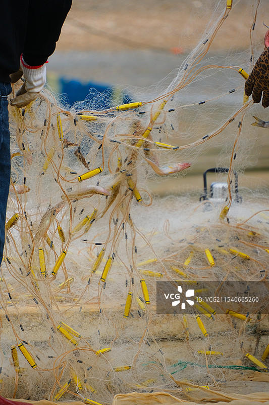 人们筛渔网图片素材