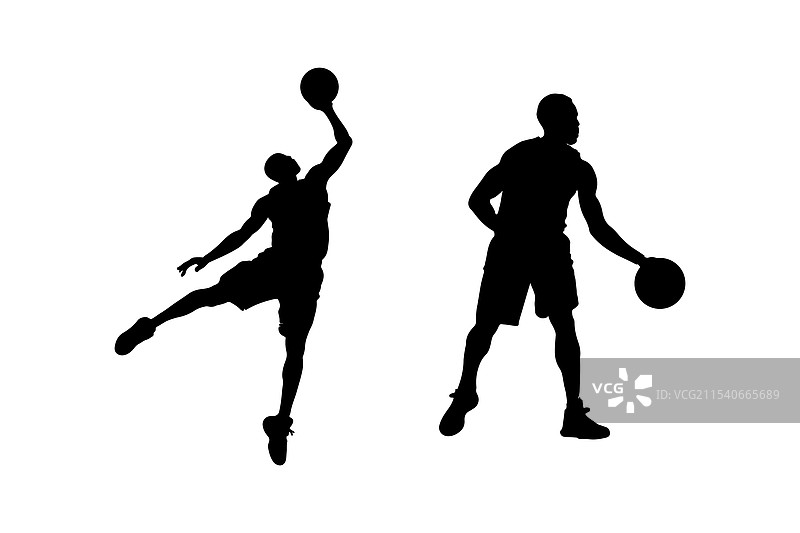 篮球运动员剪影图片素材