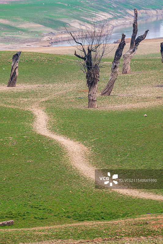 长沙望城沩水河团山湖冬季景色图片素材