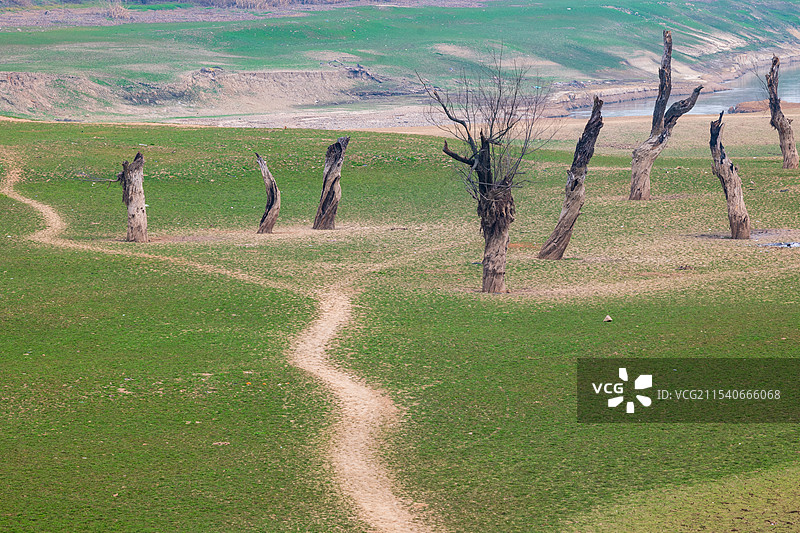 长沙望城沩水河团山湖冬季景色图片素材