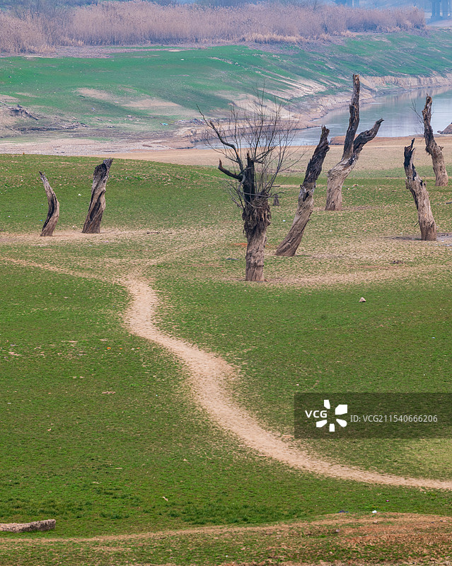 长沙望城沩水河团山湖冬季景色图片素材