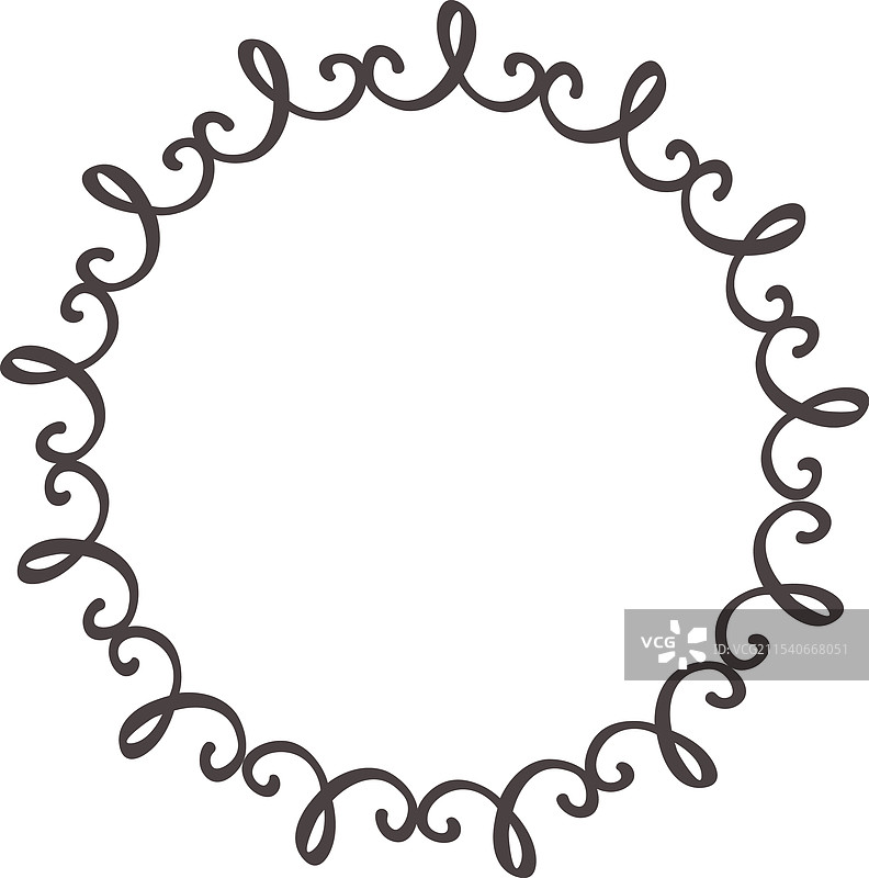 圆形框架与旋转的装饰线条图片素材