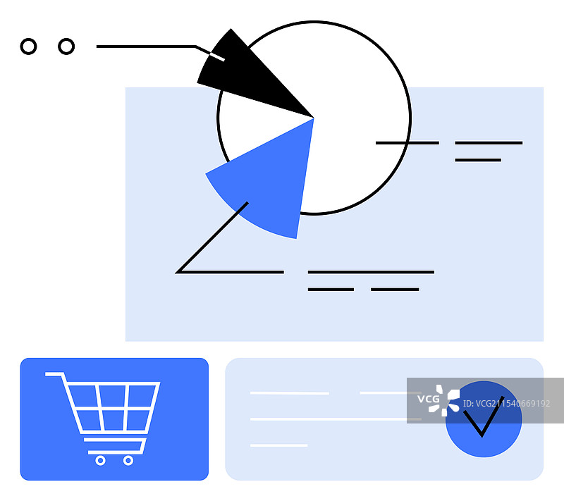 圆形图表和在线购物车图标图片素材