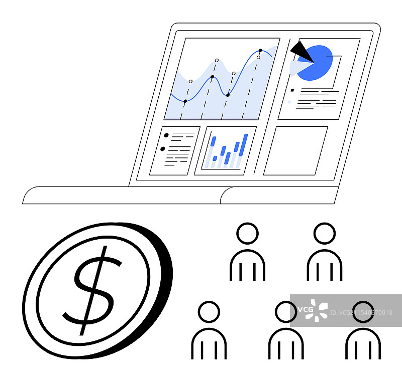 数字金融分析与用户人口统计信息图片素材