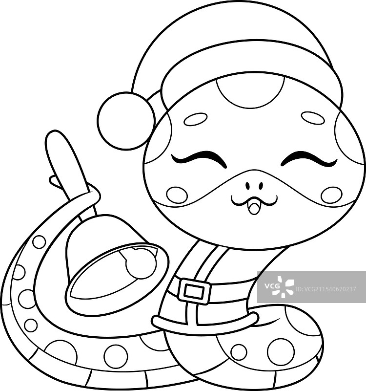 可爱的中国新年蛇轮廓图图片素材