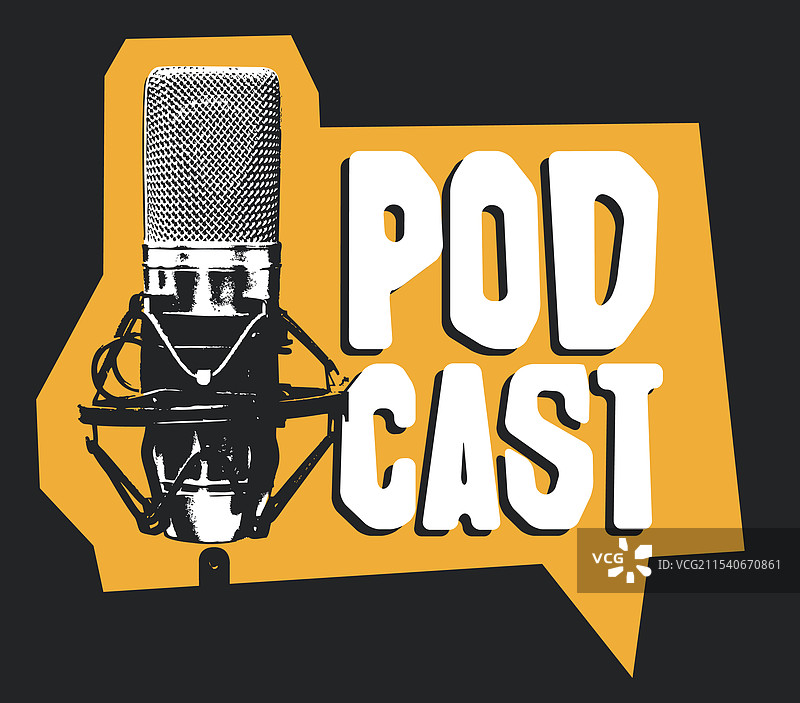 播客或网络电台的互联网横幅图片素材