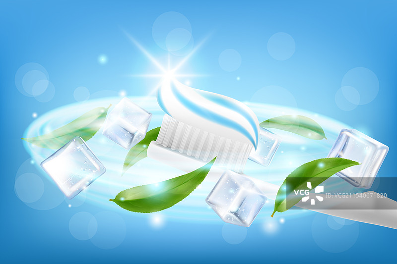 清新薄荷牙膏广告图片素材