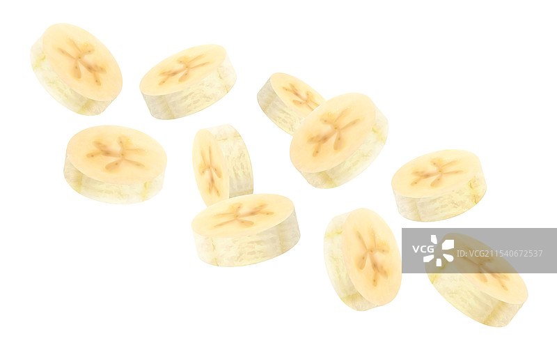 香蕉背景飞舞的剥皮香蕉片图片素材