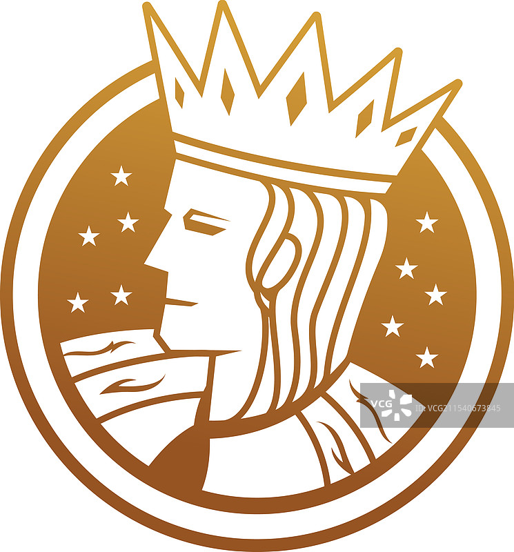 金色国王的王冠星星侧面像图片素材