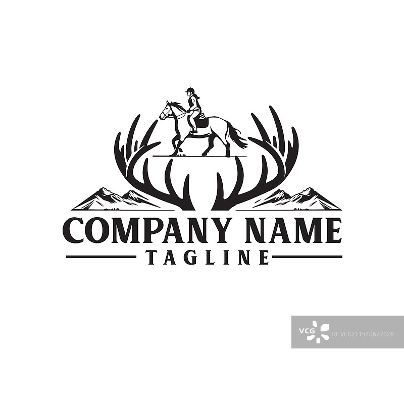 鹿猎标志徽章图片素材