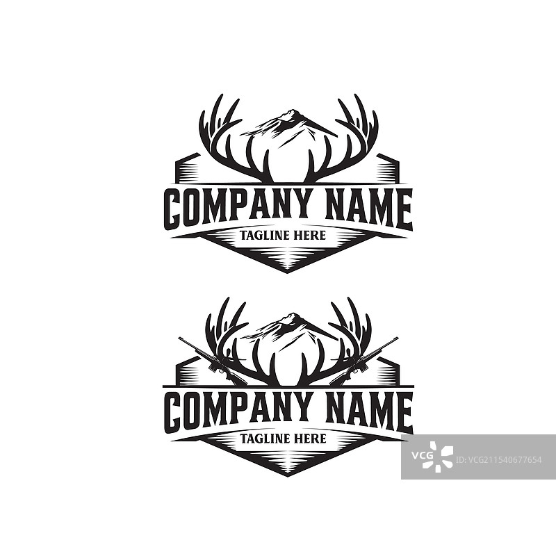 鹿猎标志徽章图片素材